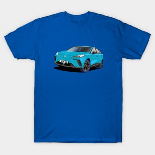 MG4 EV Electric Car in Blue T-Shirt